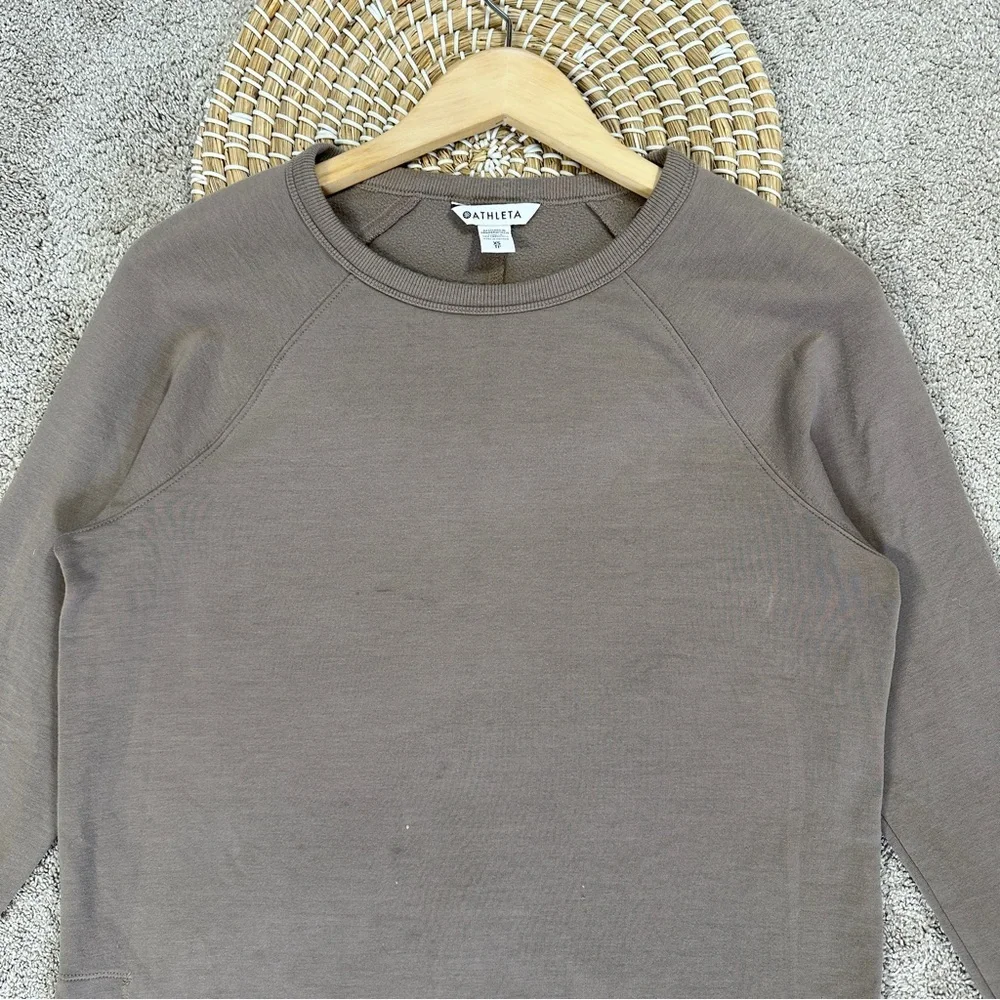 Athleta Women’s Coaster Luxe Recover Sweatshirt Ultra-Soft in Mortar Mushroom XS - Picture 3 of 16
